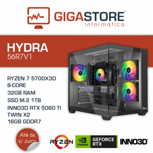 Desktop Gaming HYDRA-56R7V1 RYZEN 7 5700X3D 32GB RAM 1TB SSD W11